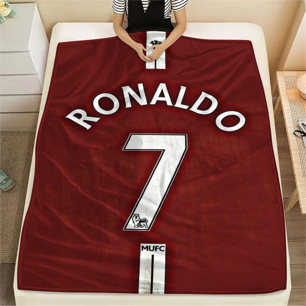 Cristiano Ronaldo Printed Flannel Blanket, Soft Throw for Bedroom Sofa, Washable,soccer Fan Merchandise, Great Gift.