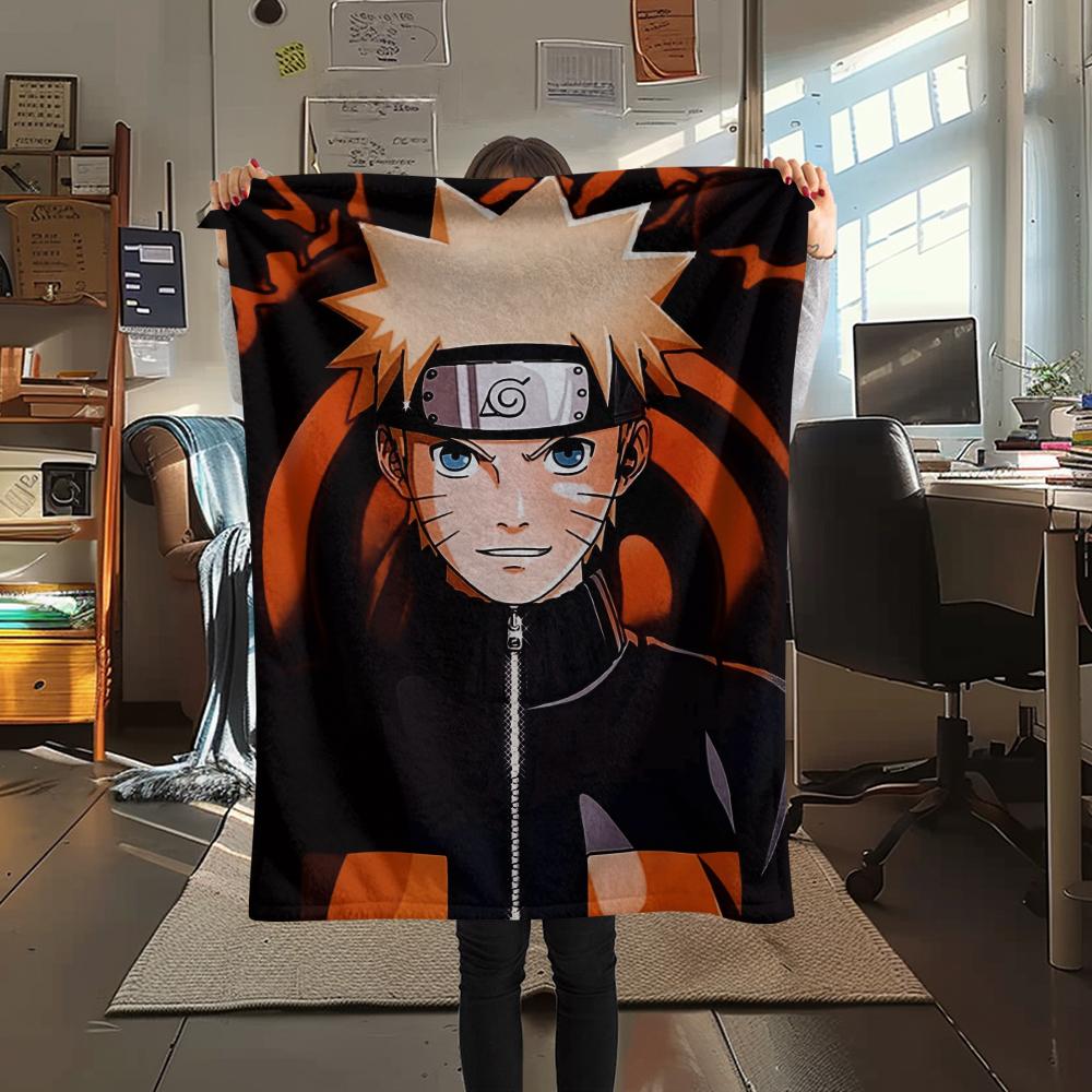 Cartoon Character Naruto pattern Flannel Blanket, High quality Comfortable for All Seasons, Home Decor, Warmth and Comfort, Perfect for Gifts.