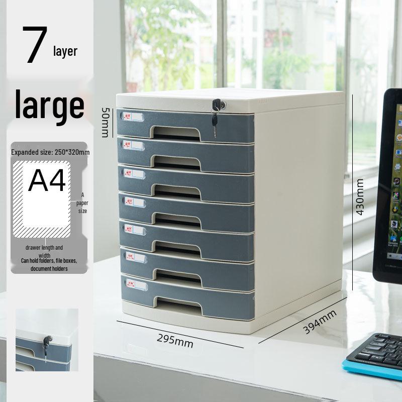 Abschließbarer mehrschichtiger A4-Desktop-Aktenschrank und Aufbewahrungsbox