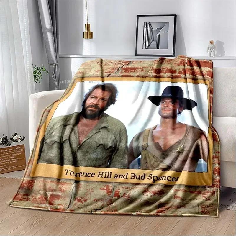 Grafická deka pro miminka Terence Hill a Bud Spencer Měkká domácí ložnice Postel Kancelářský přehoz Dekorace Pohodlné přehozy Děti