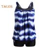 Ensemble tankini d'été 2 pièces, haut à bretelles dégradé de couleurs, maillot de bain taille haute, motif rayé, vêtements de plage, vacances