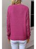 Spring/Autumn Women's Long Sleeve Hollow Knitted Pullover Sweater