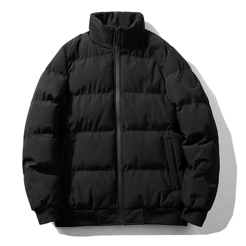 

Men s cotton-padded clothing men s clothing winter flow thickened warm short cotton-padded jacket top brand loose M чорний