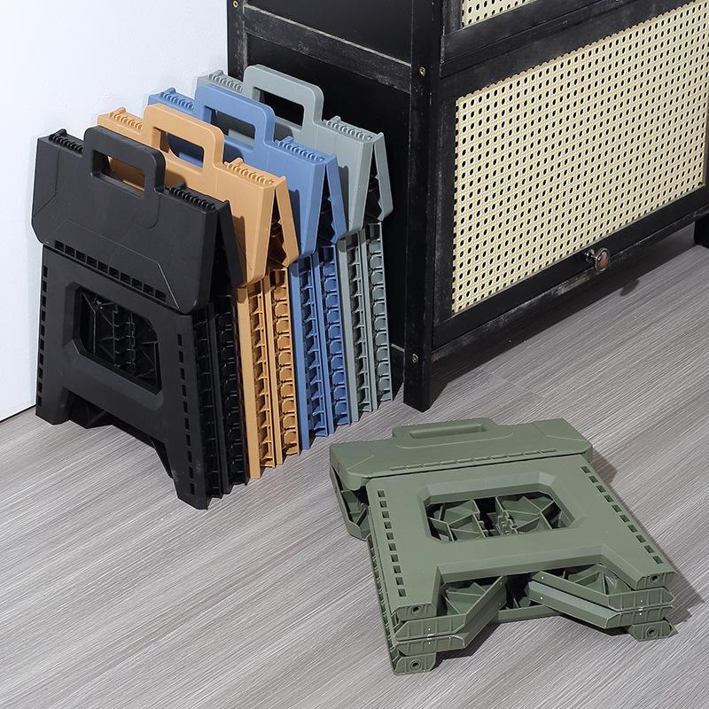 Compact Portable Folding Plastic Stool for Camping and Outdoor Use