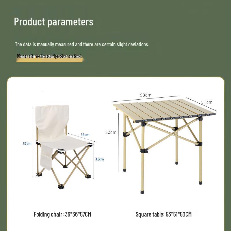 ZISIZ Outdoor Portable Folding Table and Chair Set