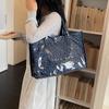 Borsa a Spalla con Stampa Leopardo Trasparente Grande Capacità da Pendolare Borsa Tote da Donna