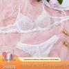 New European & American Sexy Lace See-through Ultra-thin Comfort Bra & Panty Lingerie Set