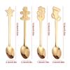 4PCS Christmas Gift Decoration Dessert Spoons Snowman Christmas Stocking Cutlery Spoon Christmas Gift Box Gingerbread Spoon