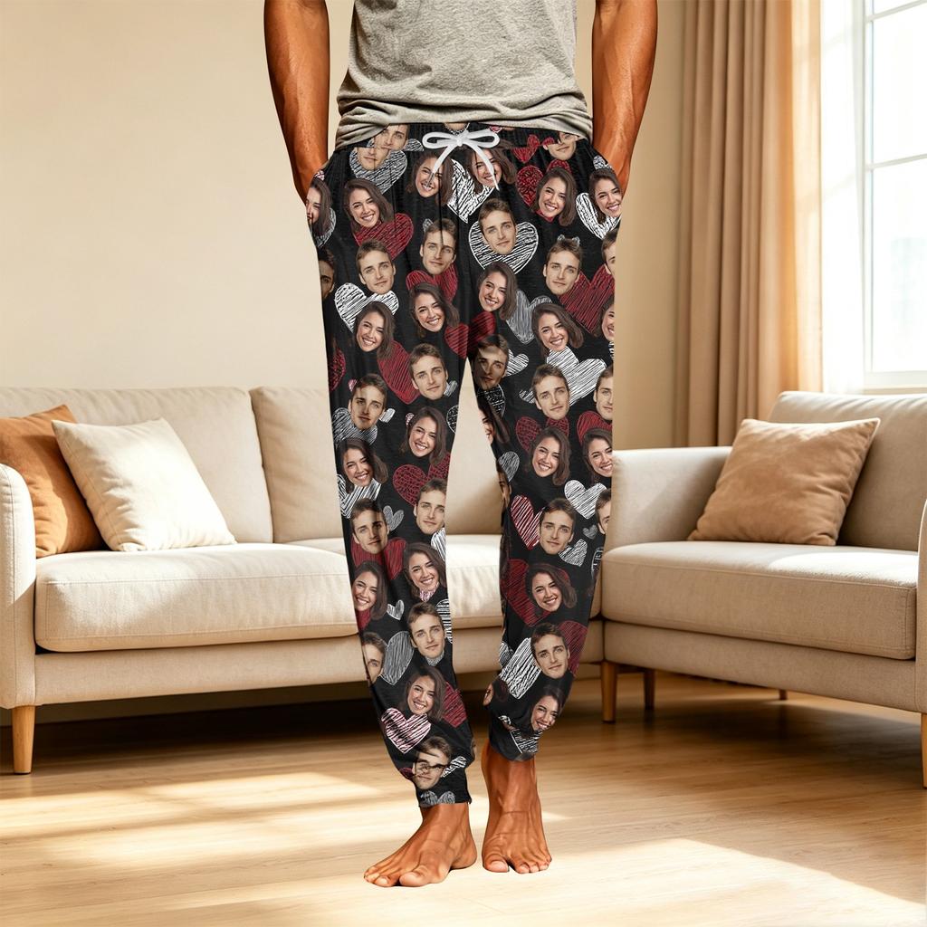 Men's Pajama Pants with Pockets, Valentine's Day Gift