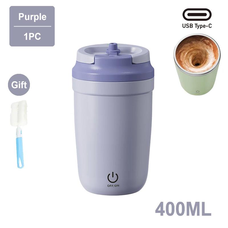 

400ML Automatic Electric Stirring Coffee Mugs Portable Rechargeable Magnetic Stirring Mug Electric Blender for Office Travel Mug 400ML