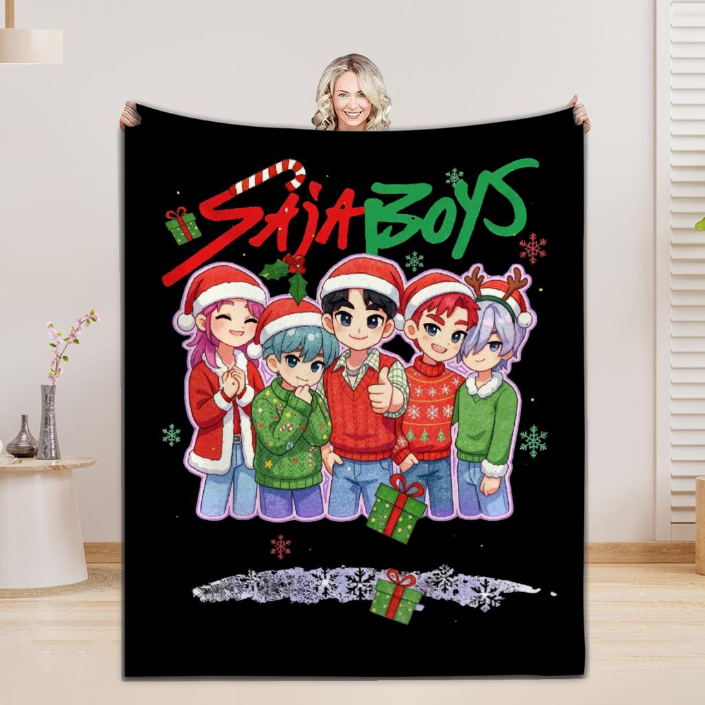 Christmas Blanket KPOP Soft Flannel Blanket Coach Bedroom Sofa Blankets D-Demon-Hunters Blankets All Seasons Home Decorations