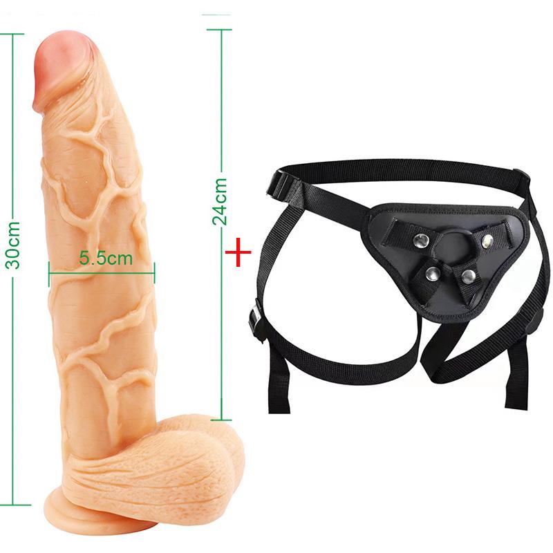 MoDi Huge XXL Realistic Dildo Strap On Soft Dick Strapon Suction Cup Penis Sex Toys