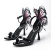 Fashion Shoes for Women Fad High Heels Three-dimensional Big Butterfly Stiletto High Heel Sandal Sexy High Quality Designer Womens Shoes