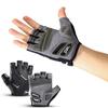 Sommer Halbfinger Mountainbike Handschuhe Schwarz Flüssigsilikon Stoßdämpfend Atmungsaktiv Verschleißfest Heimtrainer Fitne