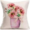 Plant and Flower Hydrangea Printed Linen Pillowcase Home Sofa Living Room Bedroom Pillowcase
