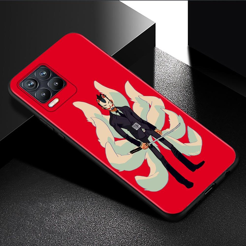 Handyhülle für Oppo Realme GT 8 7 6 5 Pro C3 C11 C21 C21Y C20A XT X7 X50 Pro Ultra Silikon Capa Schwarze Schale Anime Fox Mask