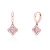 Silver 925 clover pave earrings