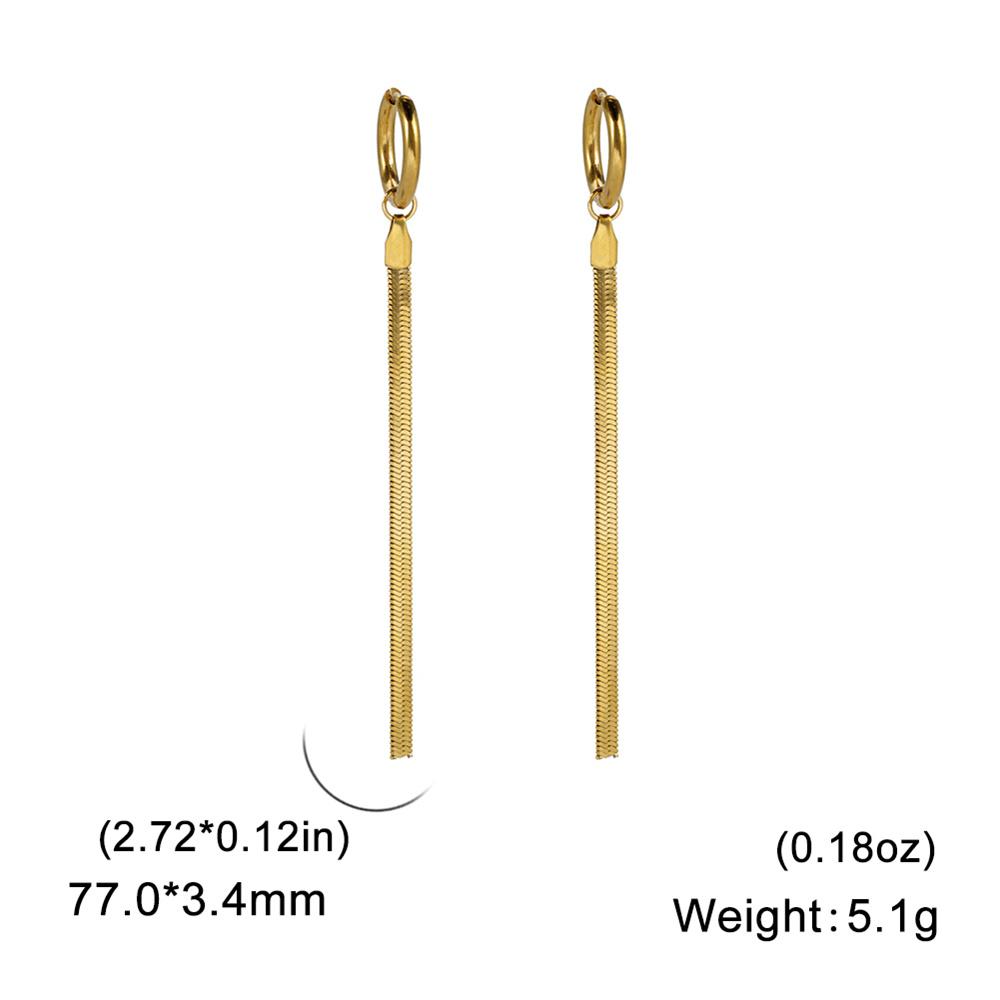  Snake Chain Long Tassel Drop Earrings Stainless Steel Fashion Unique Design Earrings for Women Girl Kpop Wedding Jewelry