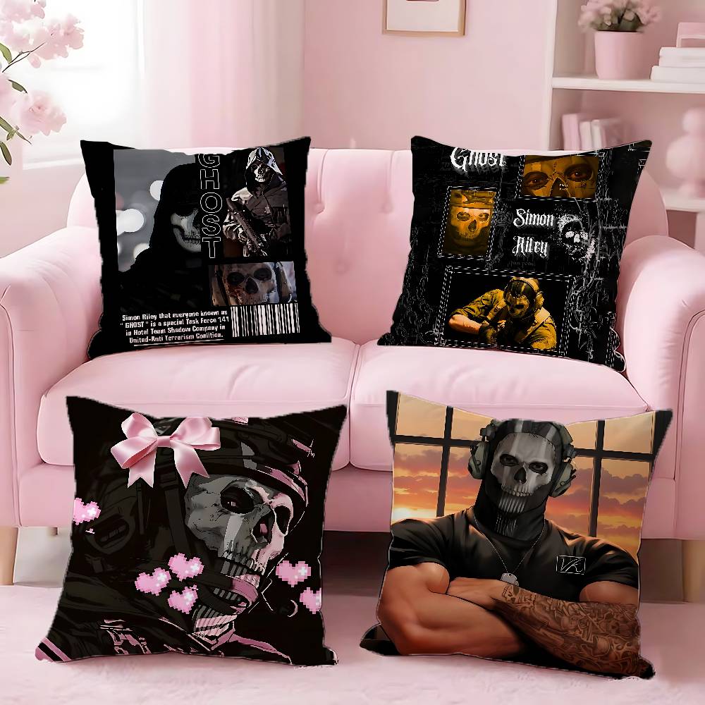 C-Call Of D-Duty Ghost Simon Riley Pillow Case For Sofa Decor Car Office Room Printing Cushion Cover Decorations And Protector