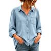 Women's Loose Fit Denim Top with Button