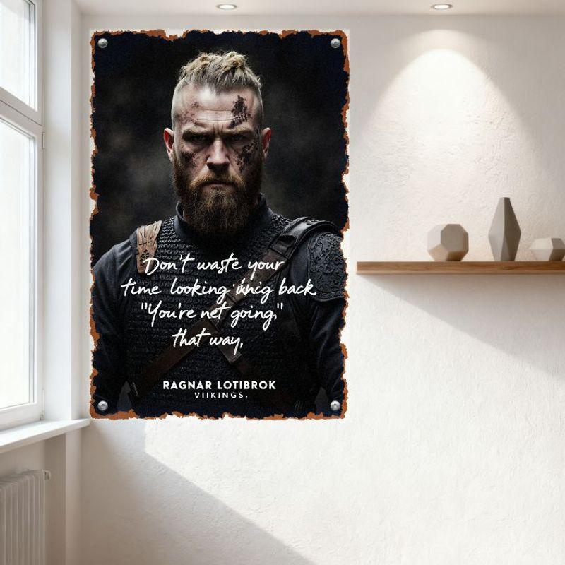 Ragnar Lothbrok Wikinger Metallblechschild Vintage Abgenutzt Zitat Wanddeko für Zuhause Bar Man Cave Club Pub