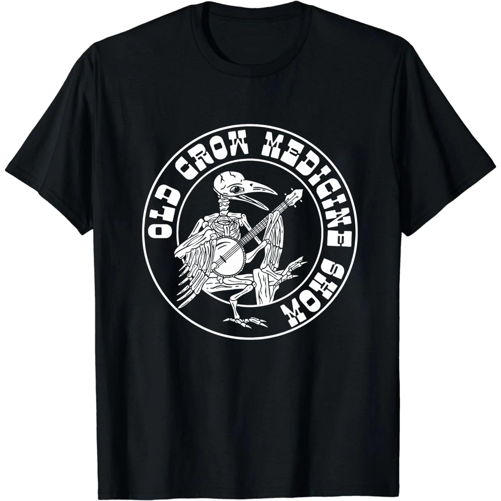 Old Crow Medicine Show T-Shirt Funny Banjo Crow Skeleton Graphic Tee Music Gift S