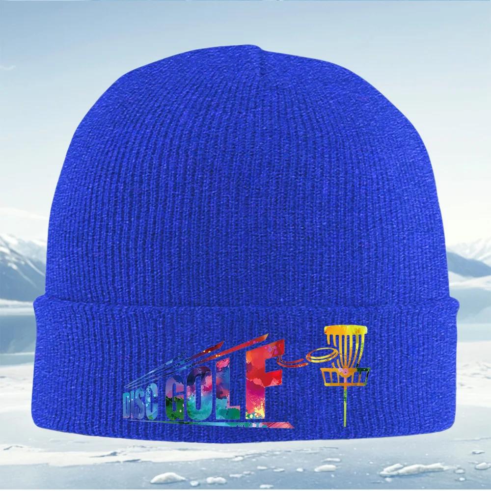 Disc Golf Basket Disc Colorful Design Unisex Women Unisex Knitted Hat Beanie Pullover Cap Winter Thermal Warm Christmas Outdoor Cyc
