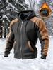 Men's Warm Double-Layer Zipper Hoodie - Casual Autumn/Winter Long-Sleeve Sweatshirt