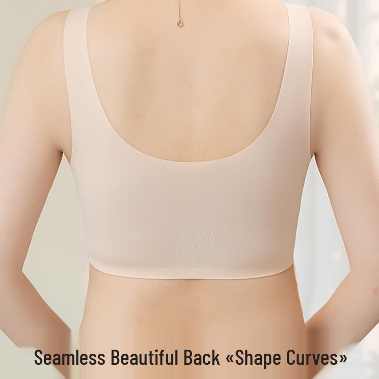 Elderly Women's Front Closure Lace Wireless Seamless Plus Size Bra