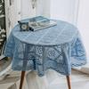 Round Tablecloth Imitation Crochet Forest Style Hollow Lace Coffee Table Cover with High Aesthetic Value Photo Background