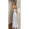 Women Retro Polka Dot Strapless Slim Fit A Line Long Dress