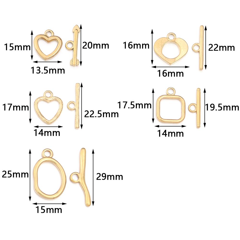 1 Set Stainless Steel OT Clasps Metal Toggle Clasps Wavy Buckle Connectors For Jewelry Making DIY Bracelets Necklace Accessories