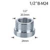 Water Faucet Coupler 1/2 To M16 M18 M20 M22 M24 M28 Thread Connector Conversion Repair Tap Adapter For Bubbler Kitchen Bathroom