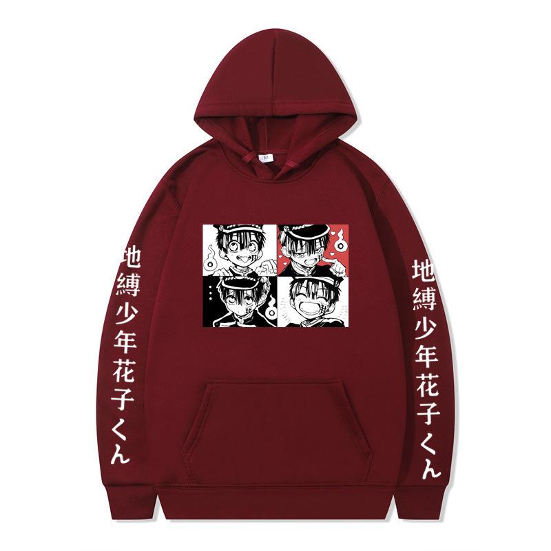 Japanese Animation Toilet-Bound Hanako-kun Hoodies Print Sweatshirt Unisex Autumn Winter Fleece Streetwear Tops Sudaderas