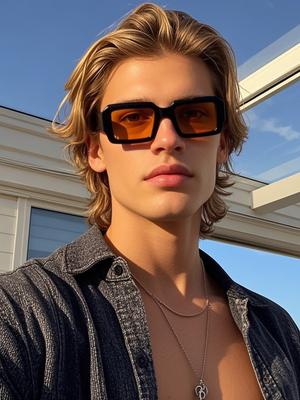 1Pc Men's Rectangular Sunglasses Fashion Square Glasses Trendy Vintage Women's Design Glasses Holiday Gift