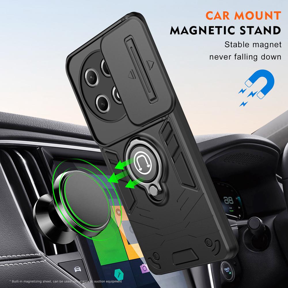 KEYSION Shockproof Armor Case for Tecno Camon 30S Pro Camera Lens Protection Ring Stand Phone Back Cover for Tecno Spark 30 Pro