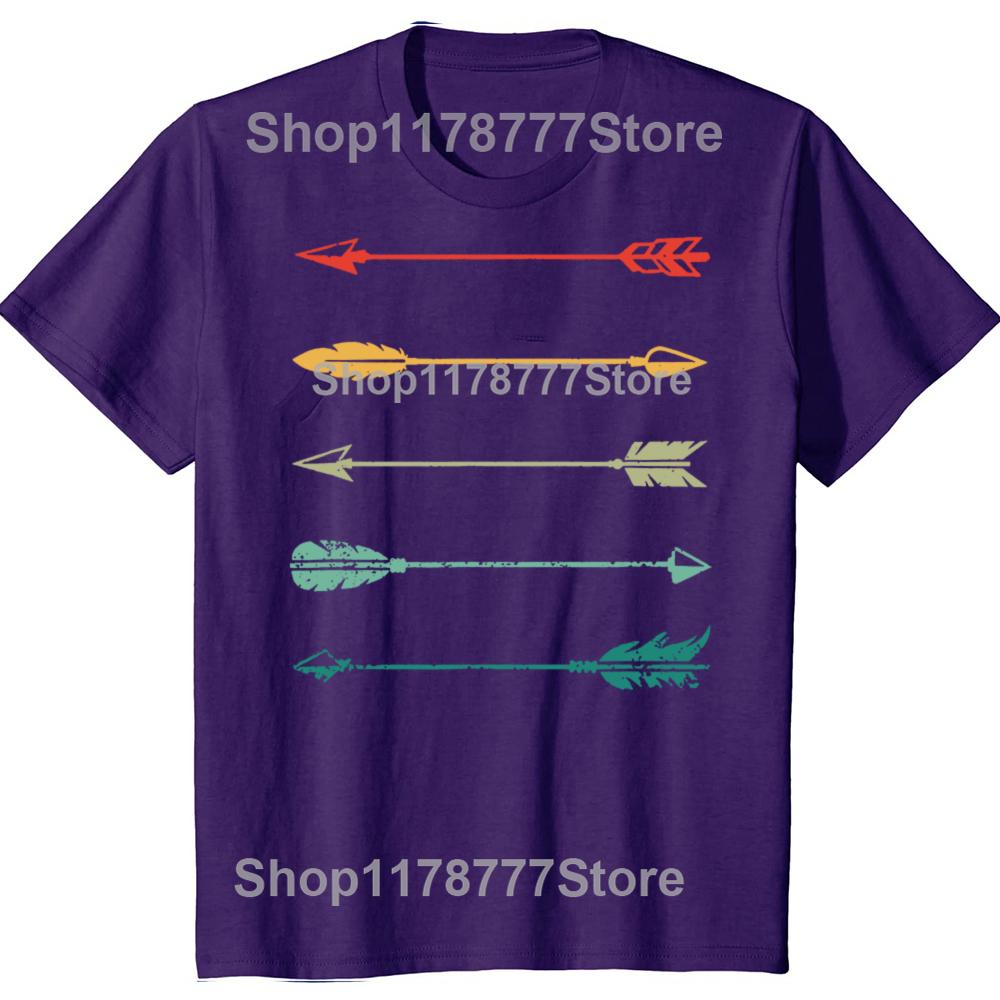 Funny Vintage Arrow Traditional Archery Arrows Bow Hunting Retro T Shirts Mens Clothing Fashion Casual Loose Oversized T Shirt