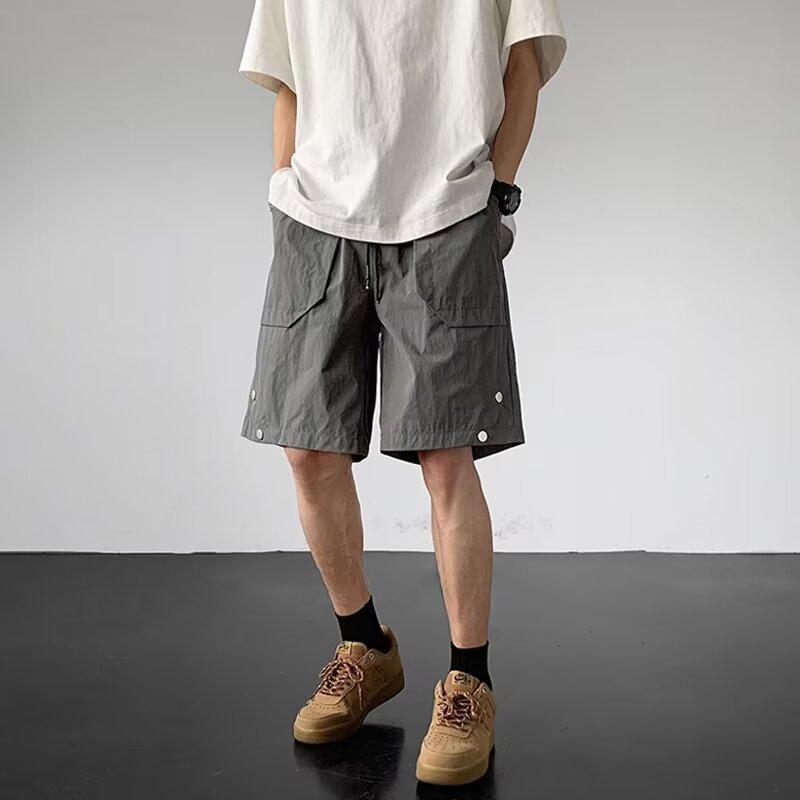 Quick-drying Workwear Charge Shorts Men's Summer Design Sense Rivet Straight Casual Pants for Men