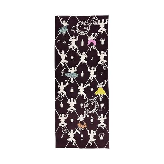Tenugui Hand Towel - Stylish, Hand-Dyed Cotton 100%, Made in Japan, Traditional Craft "DRINK! DANCE! DRINK!" Collaboration with sunui (14788) -