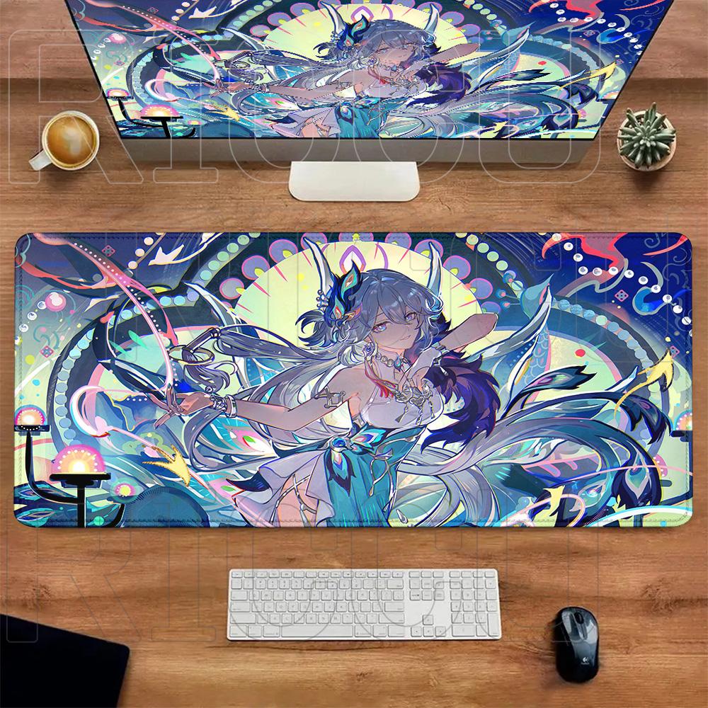 HD Printing XXL Rubber Yao Guang Honkai Star Rail Mousepad Rug Gaming Office Keyboard Mouse Pad Nonslip PC Accessories Desk Mat