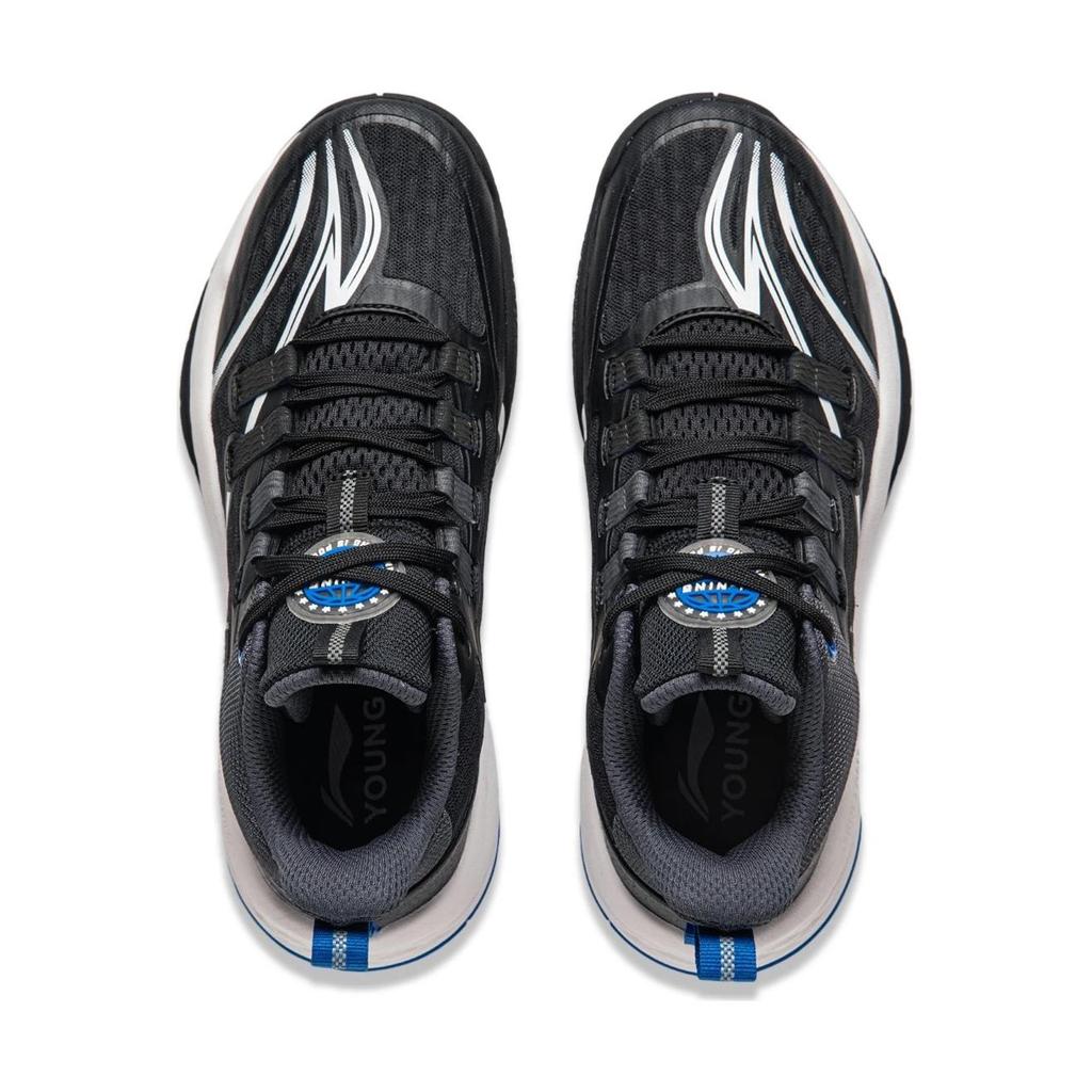 Li Ning Kids Long Fist V3 Low Top Shock Absorbing Basketball Shoes Kids Sneakers Black YKBU066-5