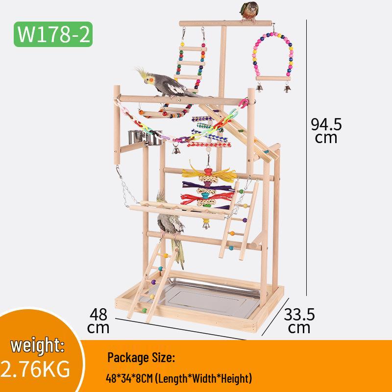 Parrot Play Stand & Training Station with Climbing Ladder, Swing, and Bird Toys