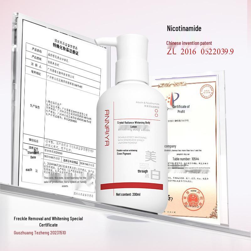 Niacinamide Brightening & Moisturizing Body Lotion for Hydrated, Radiant Skin with Long-lasting Fragrance.