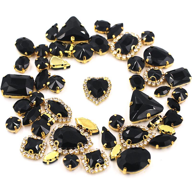 Mixed 50-Piece Crystal Claw Chain Set for DIY Wedding Dress & Headdress Accessories