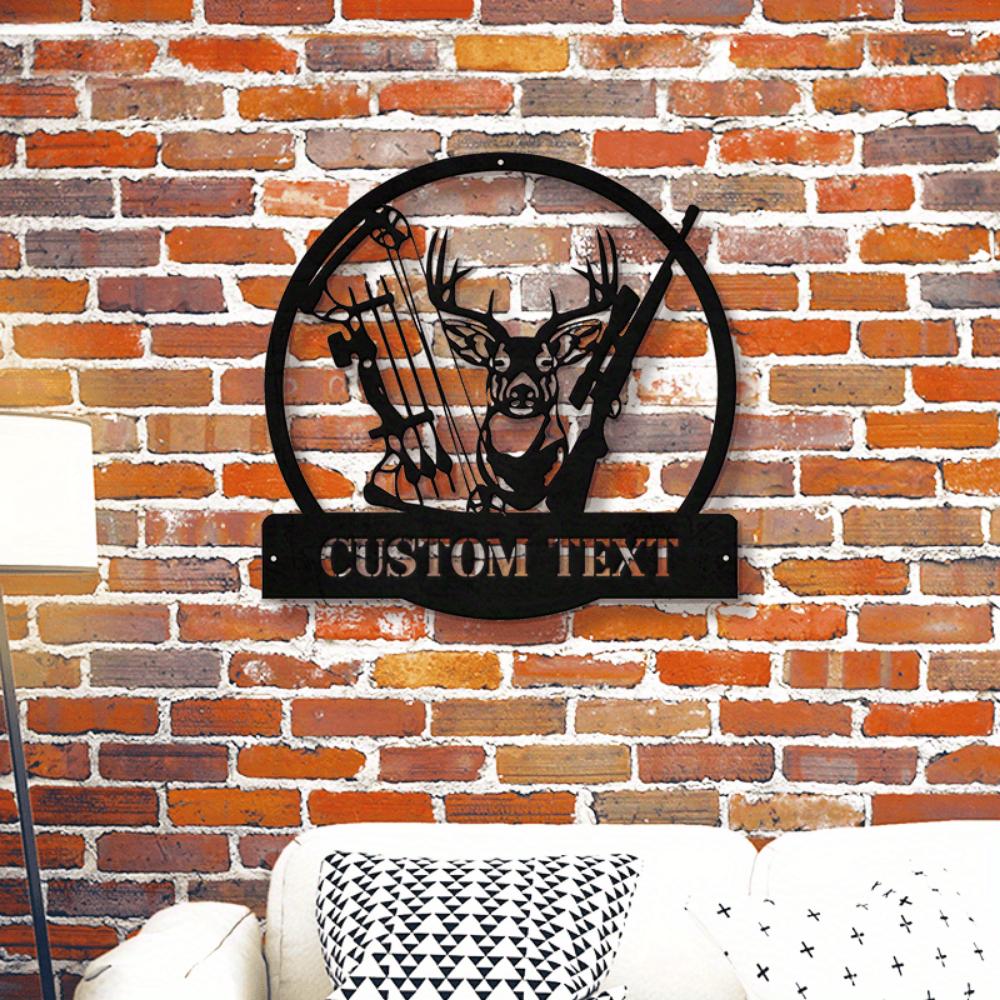 Exclusive Deer Hunting Metal Wall Art Custom Nameplate Modern Home Decor Gift