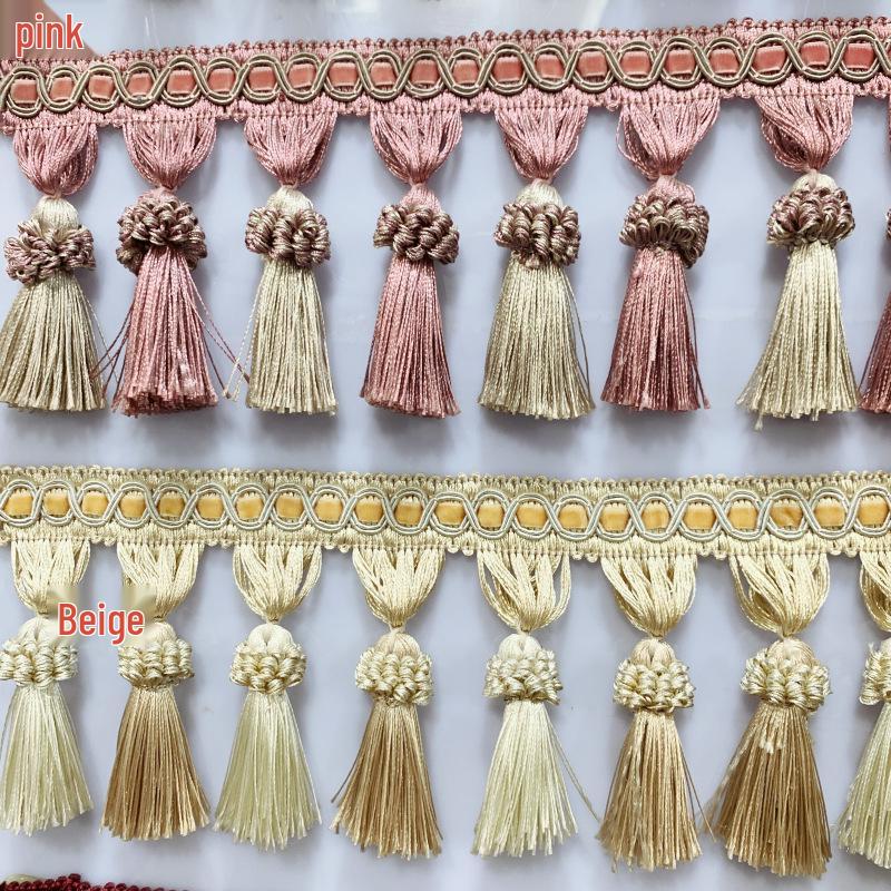 Роскошный зашифрованный занавес с кистями: Подвесная ламбрекенная кромка, пара