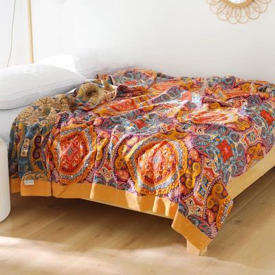100% Cotton Gauze Blanket Bohemian Bedspread Multi-use Sofa Cover Summer Lightweight Bed Towel