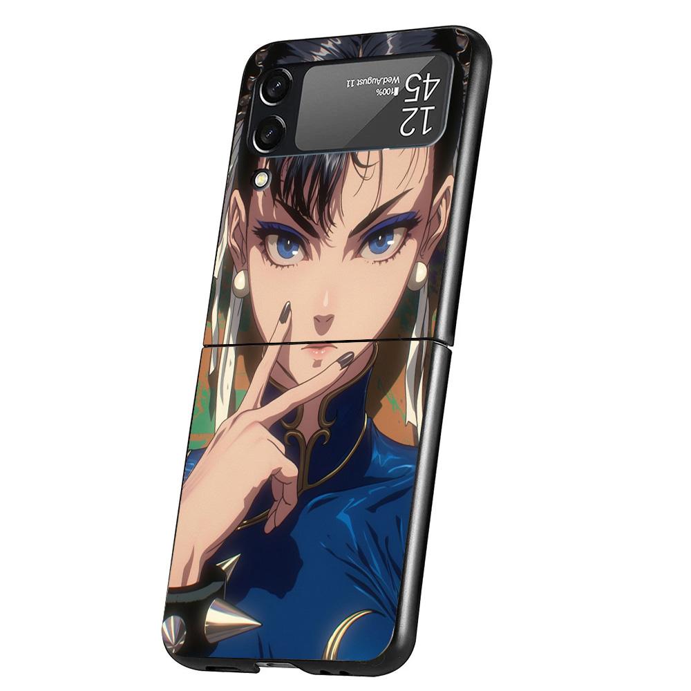 ChunLi S-Street F-FighterS Cover Phone Case For Samsung Galaxy Z Flip 7 6 5 4 3 5G Flip7 Flip6 Flip5 Flip4 Flip3 Black Fundas Sh