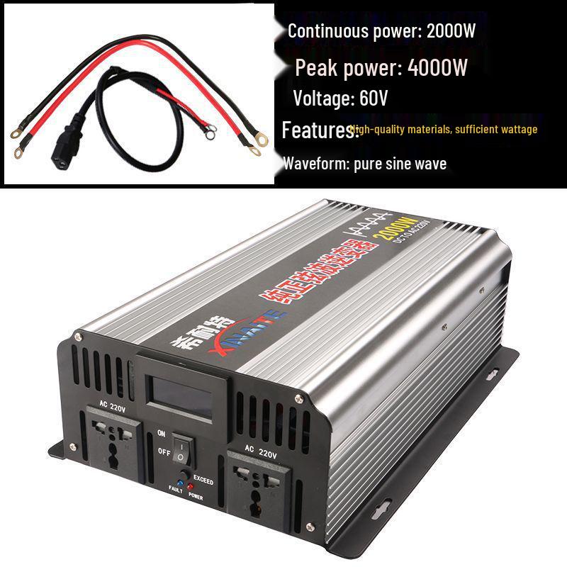 Pure Sine Wave Inverter 3000W/2000W/1000W, 12V/24V/48V to 220V for Car and Home Use