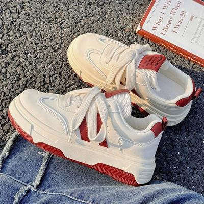 Fashion Stripe White Platform Shoes for Women Spring Autumn New Designer Casual Sneakers Ladies Fashion Korean Sports Board Shoes Female